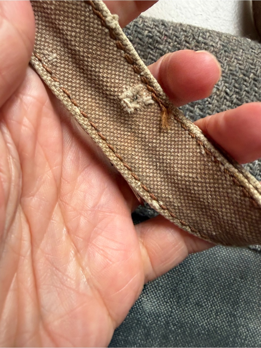 MONA B Upcycled Materials Leather Canvas Messenger Bag Crossbody Western - Picture 4 of 5